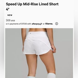 EUC lululemon speed up shorts 4”